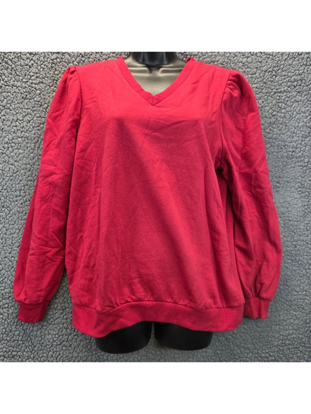 Knox Rose Cotton Blend Sweatshirt L Red Pullover Vibrant Preppy Indie Minimalist